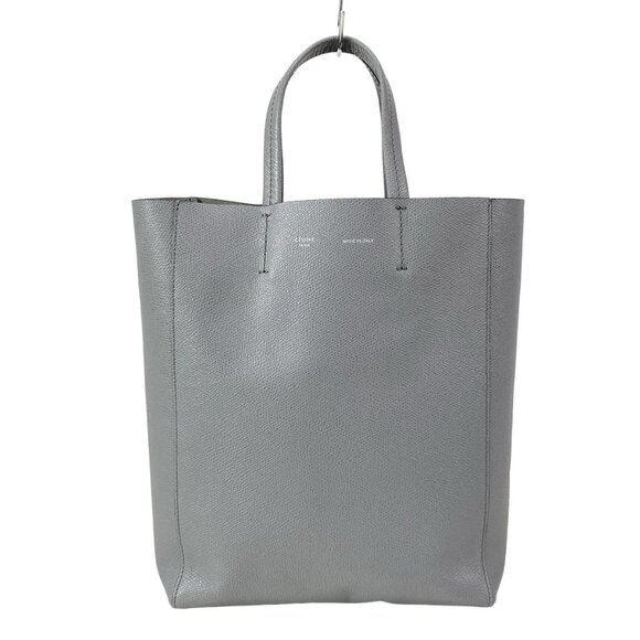 CELINE Vertical Cabas Small Gray Leather - Tote Bag 653-080625 - Picture 1 of 14